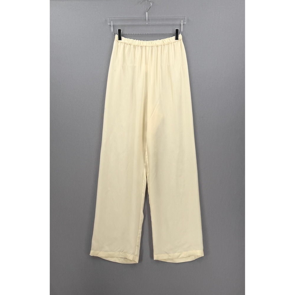 ENZA COSTA Fluid Twill Pant Womens XS Light Yellow Beach Glass Pull on Wide Leg - Picture 4 of 16